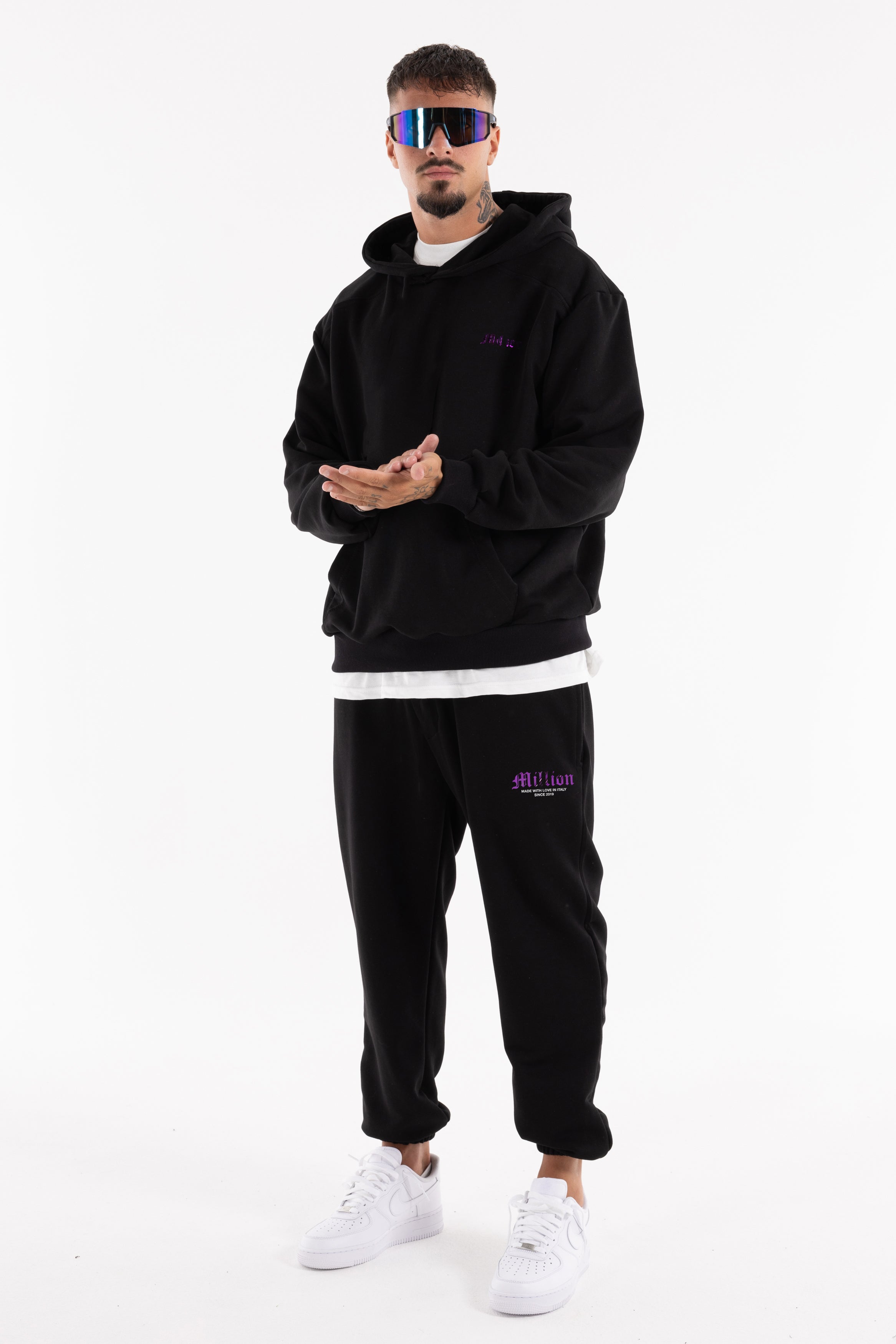 Hoodie Violet President Black