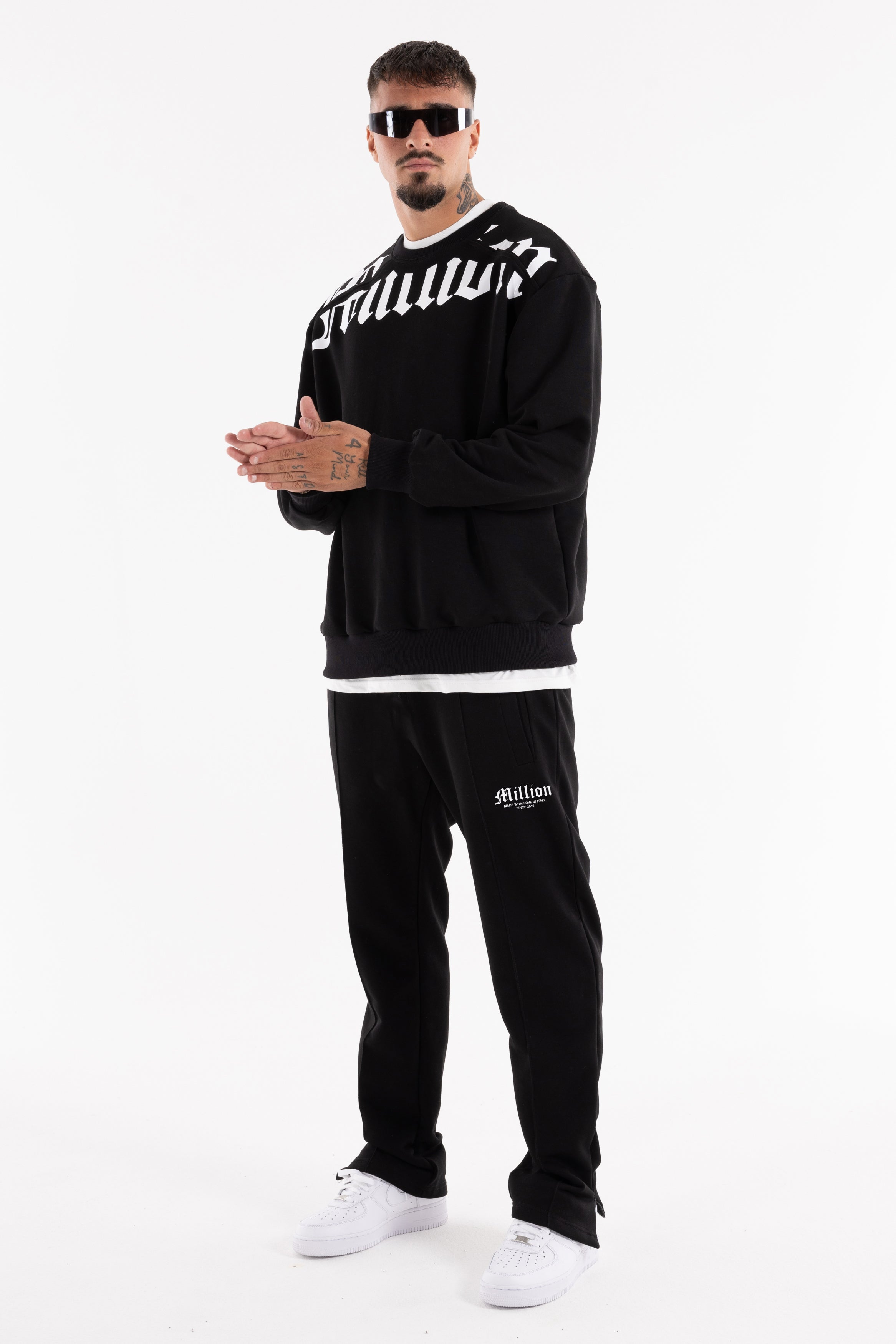 Crewneck White Cortar Black