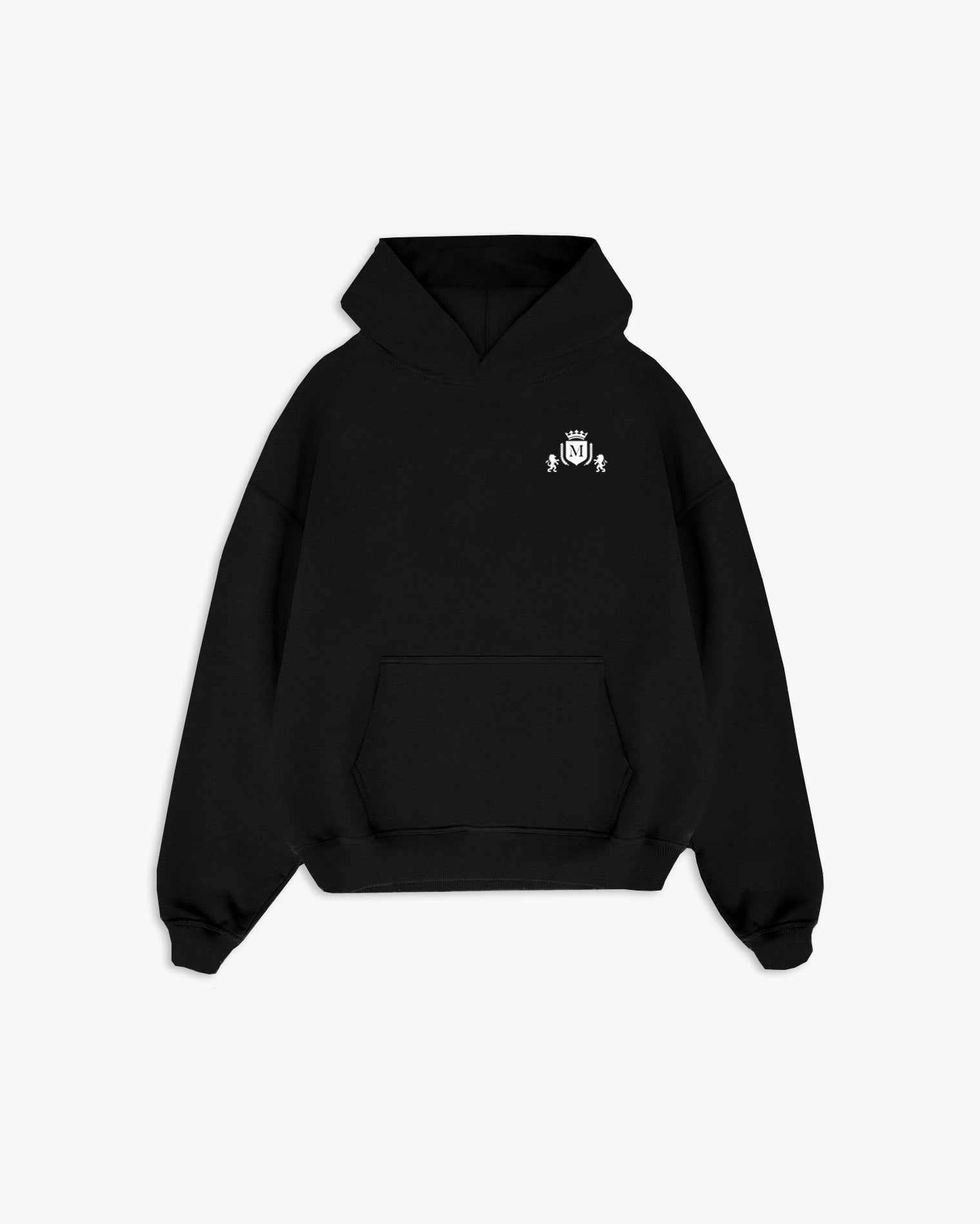 Black Cropped Logo Hoodie