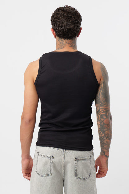 Black Ribbed Tank Top