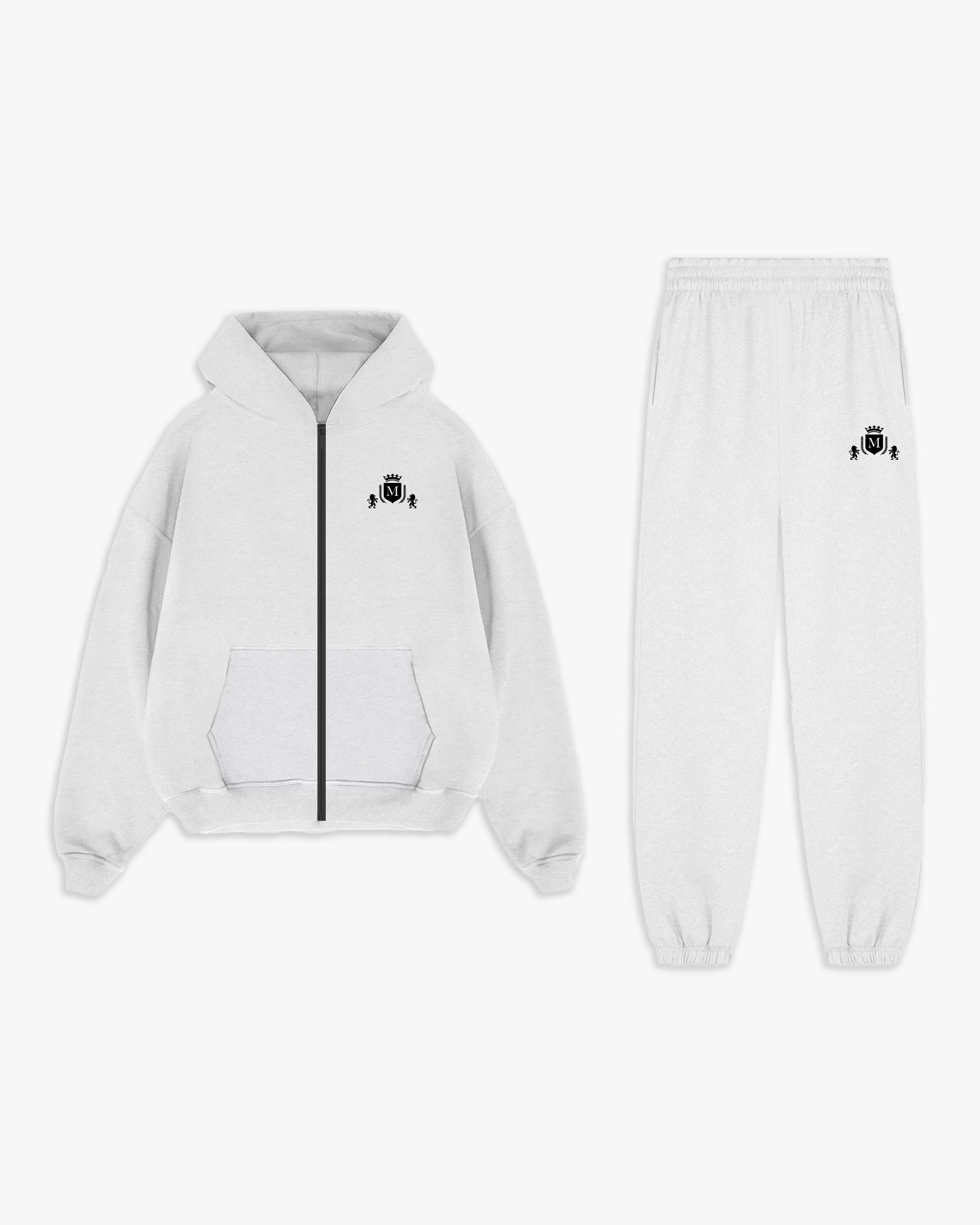 Logo Zip Tracksuit Grey